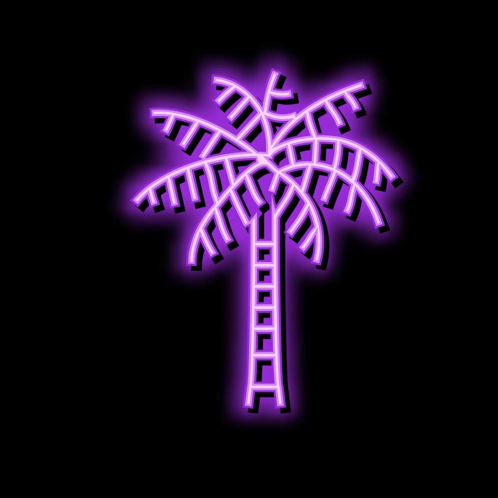 coconut palm tree neon glow icon illustration vector