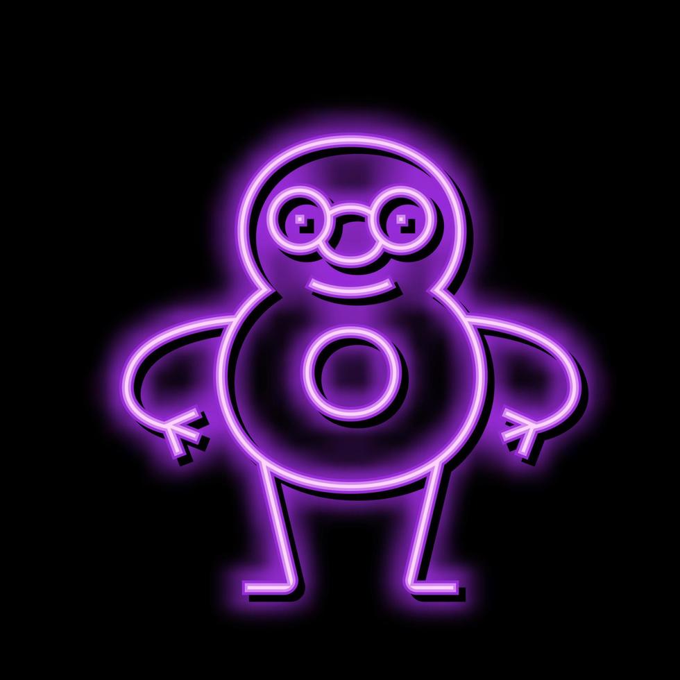 eight number character neon glow icon illustration vector