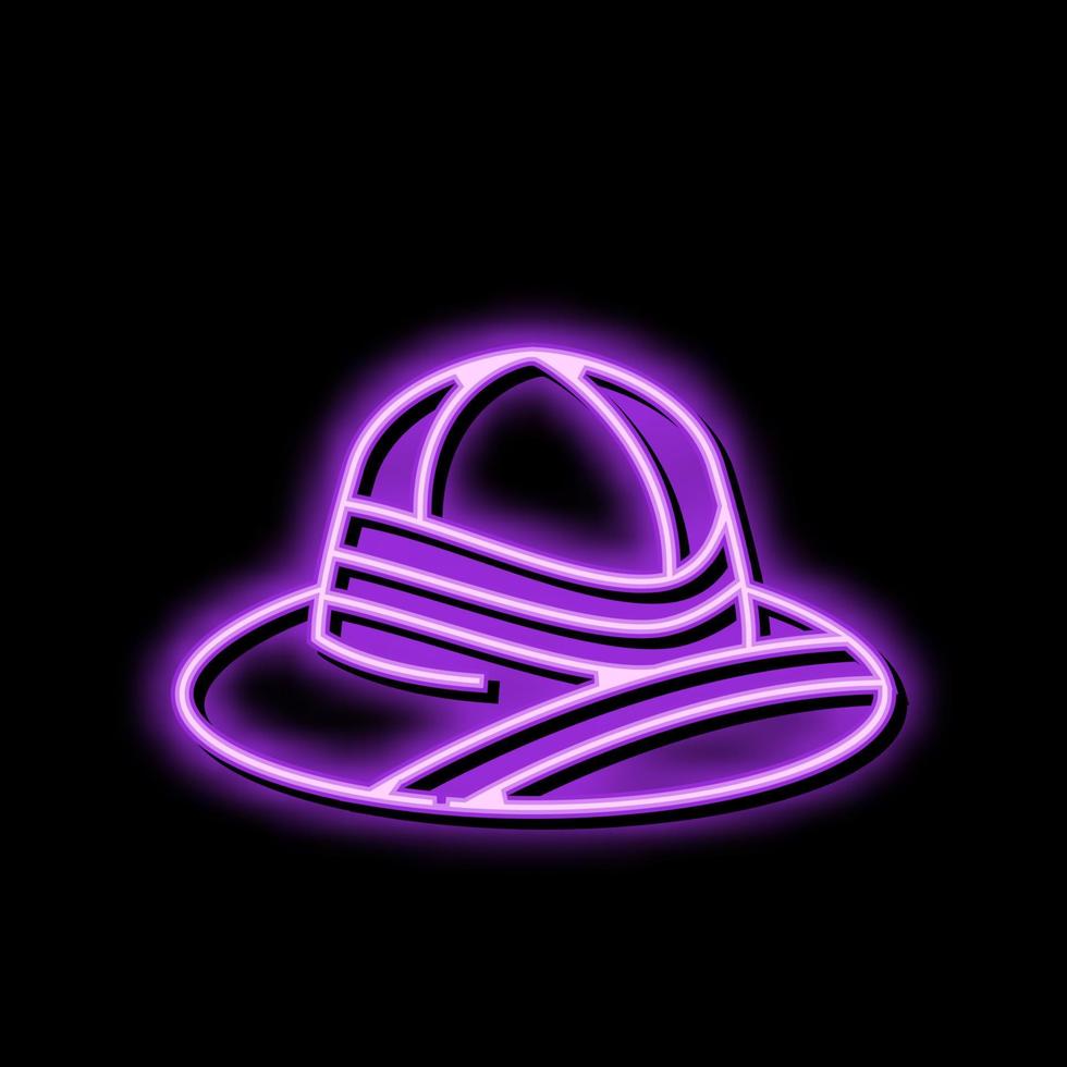pith helmet neon glow icon illustration vector