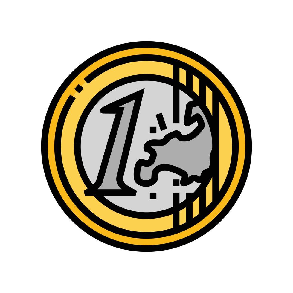euro coin color icon vector illustration