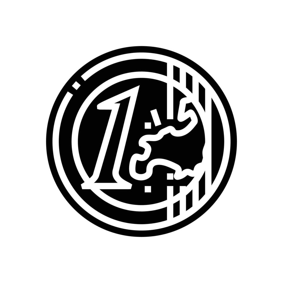 euro coin glyph icon vector illustration