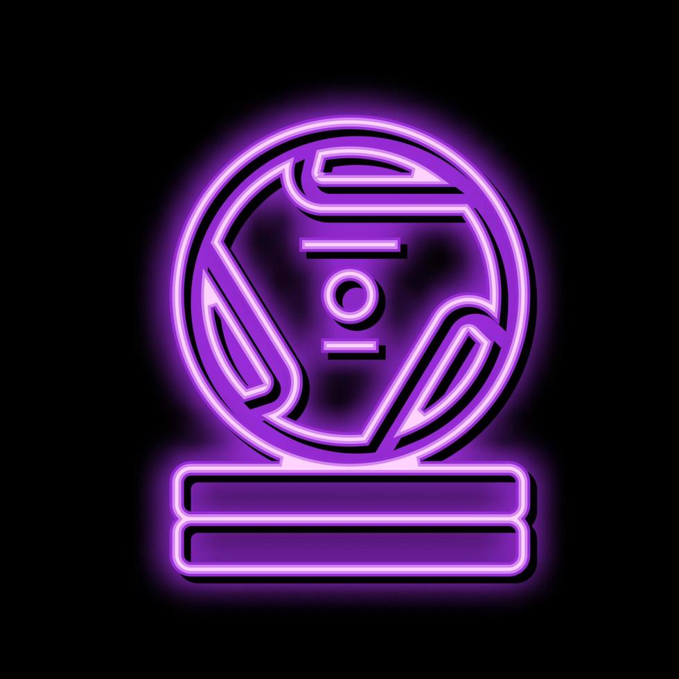 weight plates fitness sport neon glow icon illustration vector