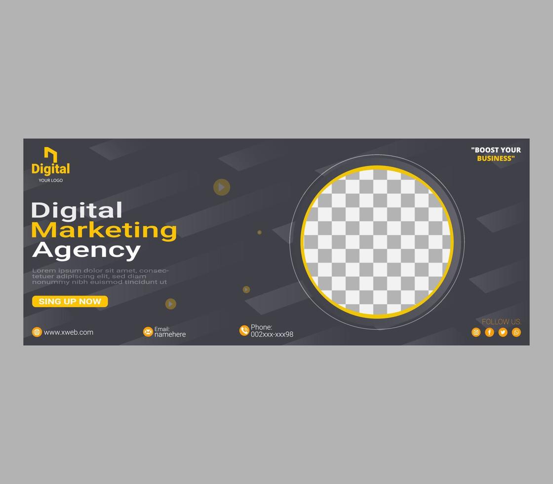 creative marketing agency corporate business square social media post banner vector