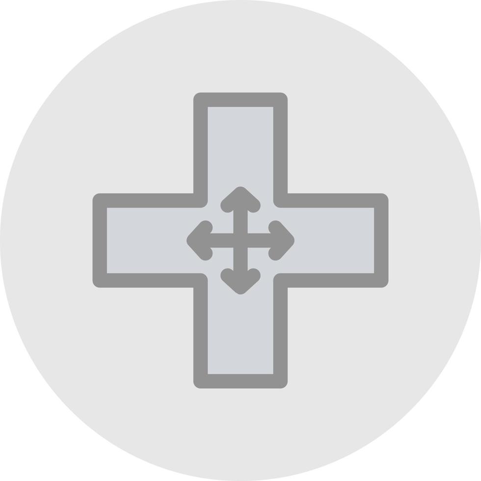 Four Way Intersection Vector Icon Design