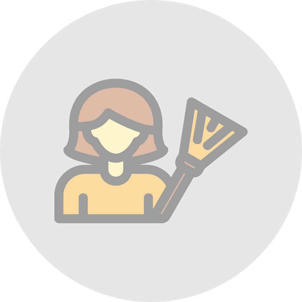 Woman Dusting Vector Icon Design