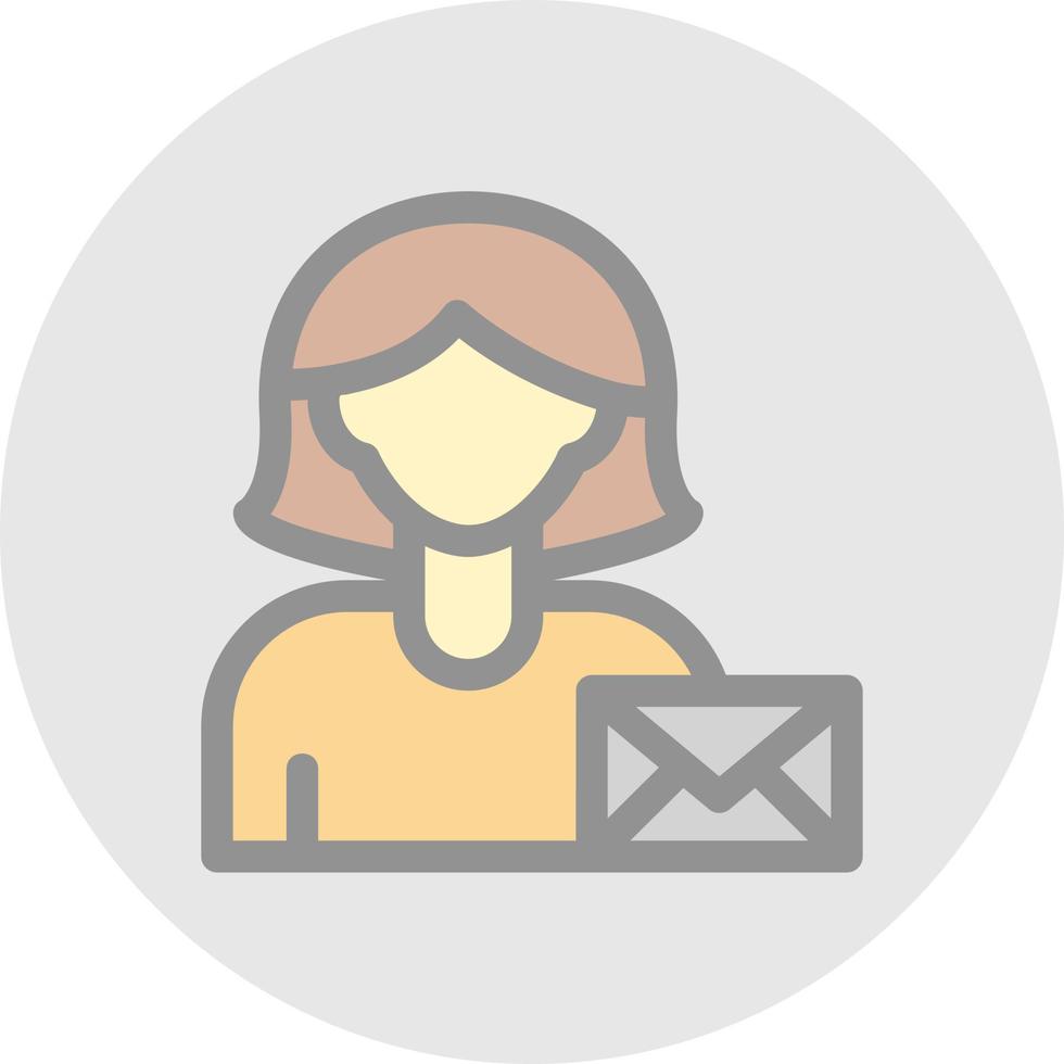Woman with Envelope Vector Icon Design