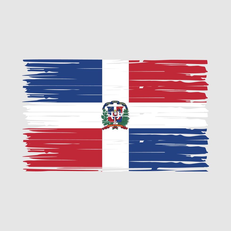 vector de pincel de bandera de república dominicana