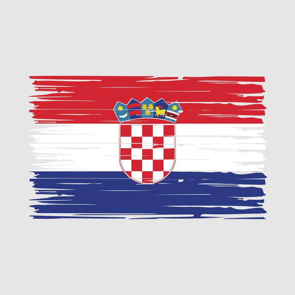 vector de pincel de bandera de croacia