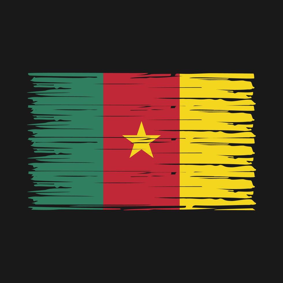 Cameroon Flag Brush Vector