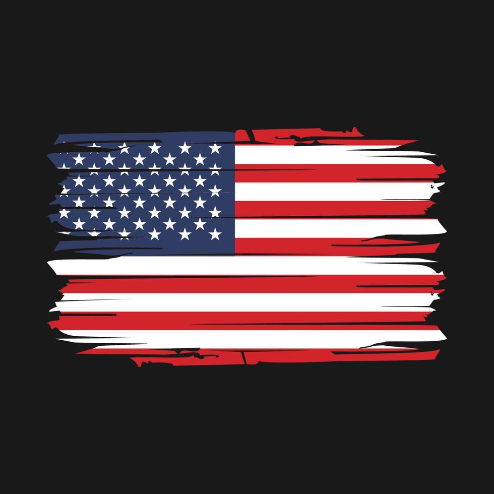 American Flag Brush Vector