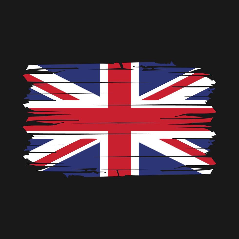 vector de pincel de bandera de reino unido