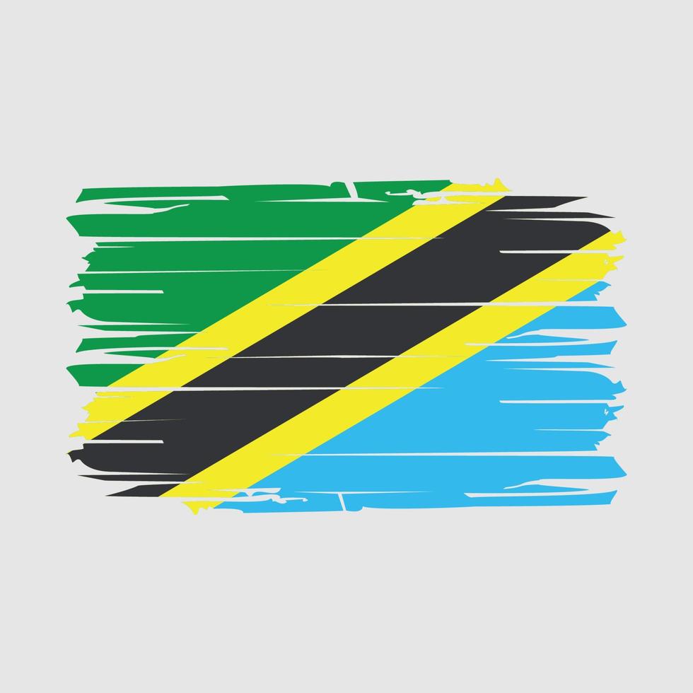 vector de pincel de bandera de tanzania