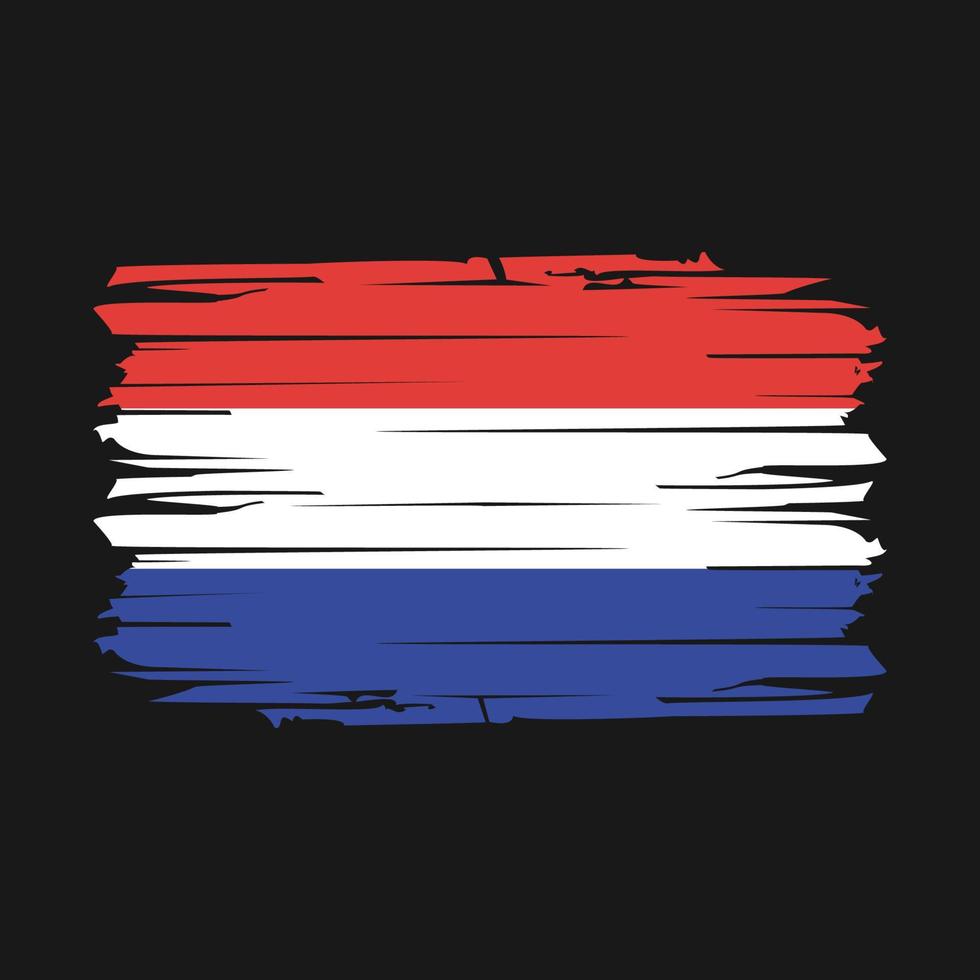 Netherlands Flag Brush Vector