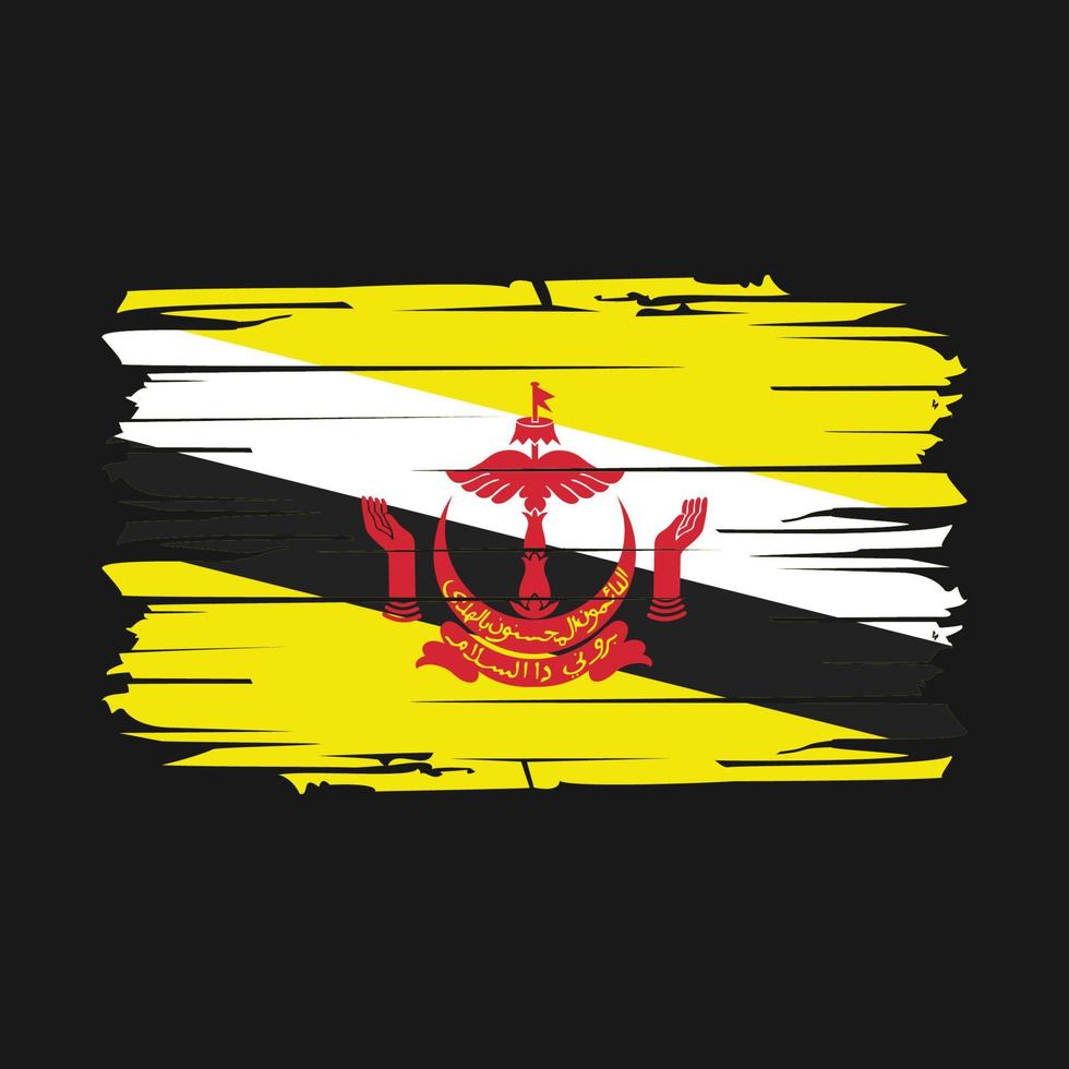 vector de pincel de bandera de brunei