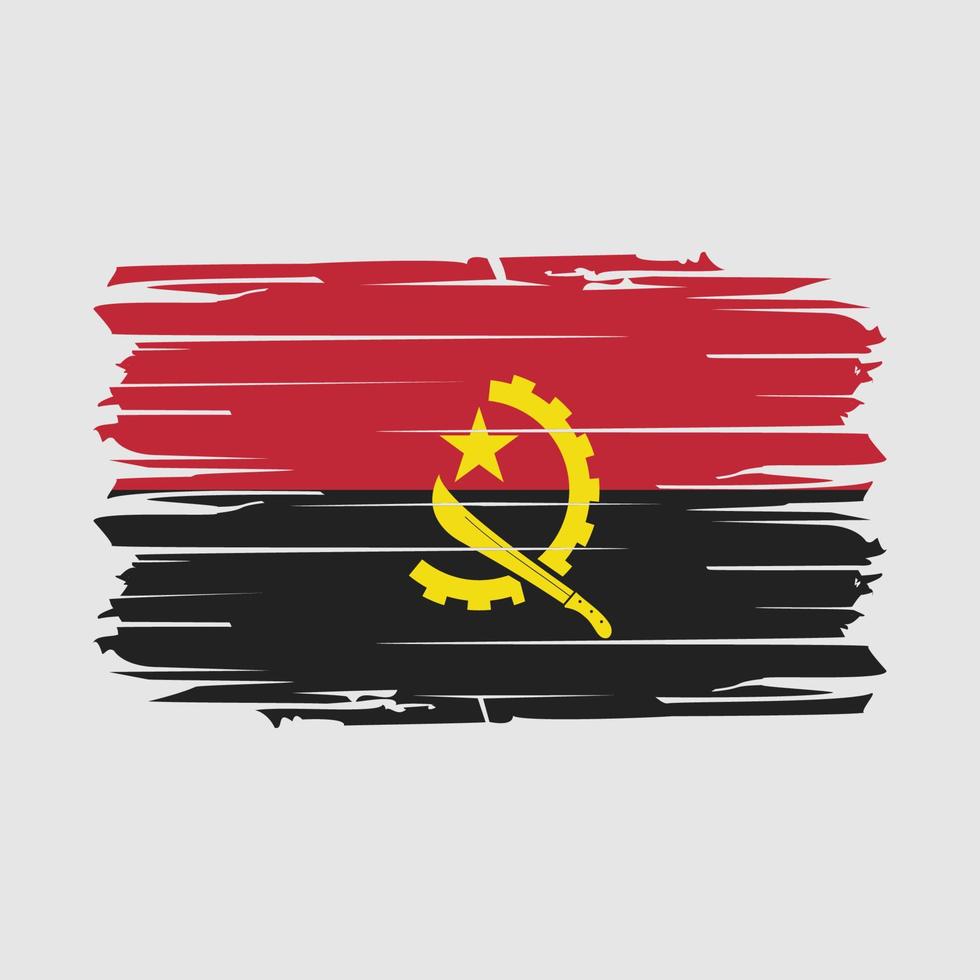 Angola Flag Brush Vector