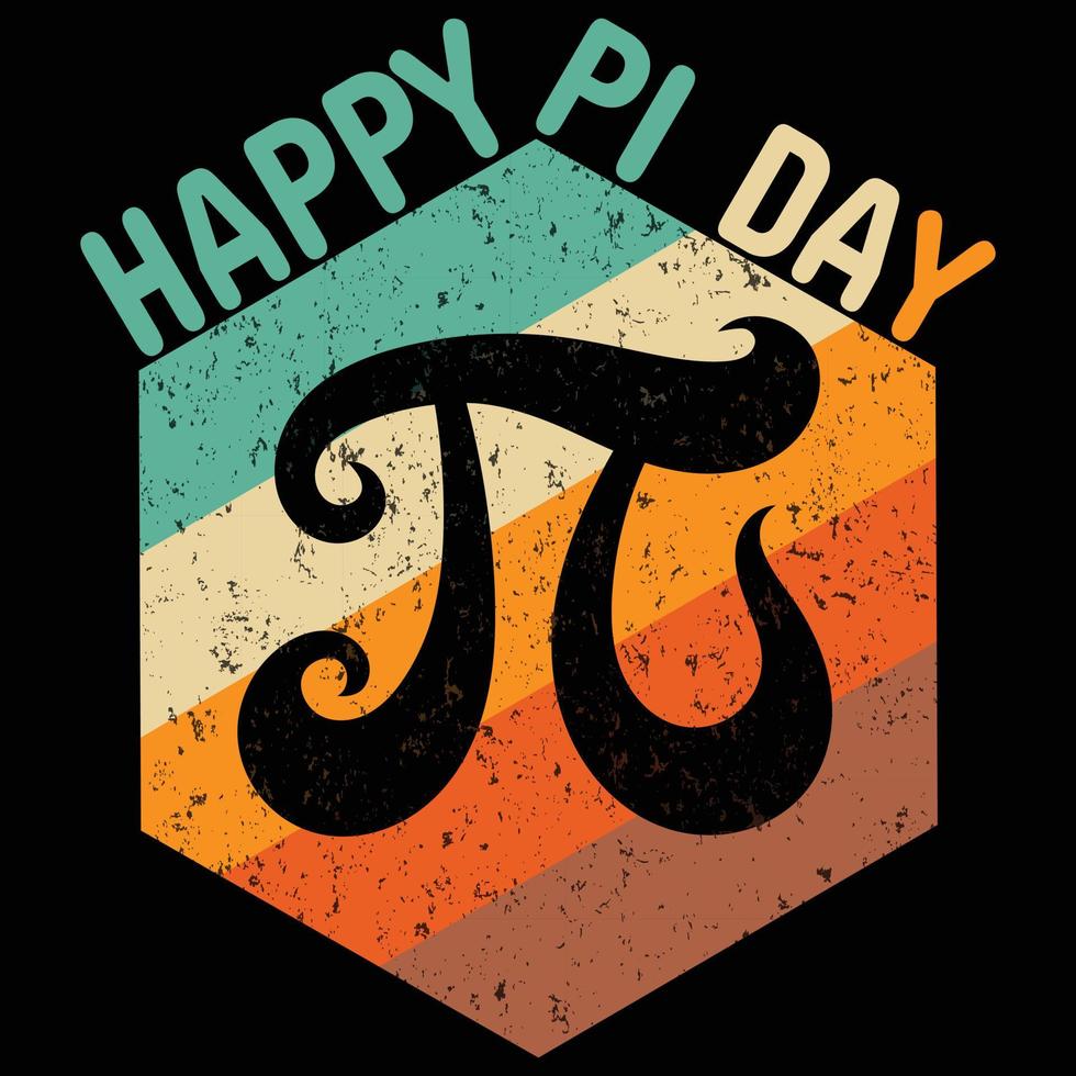Happy pi day retro t-shirt vector