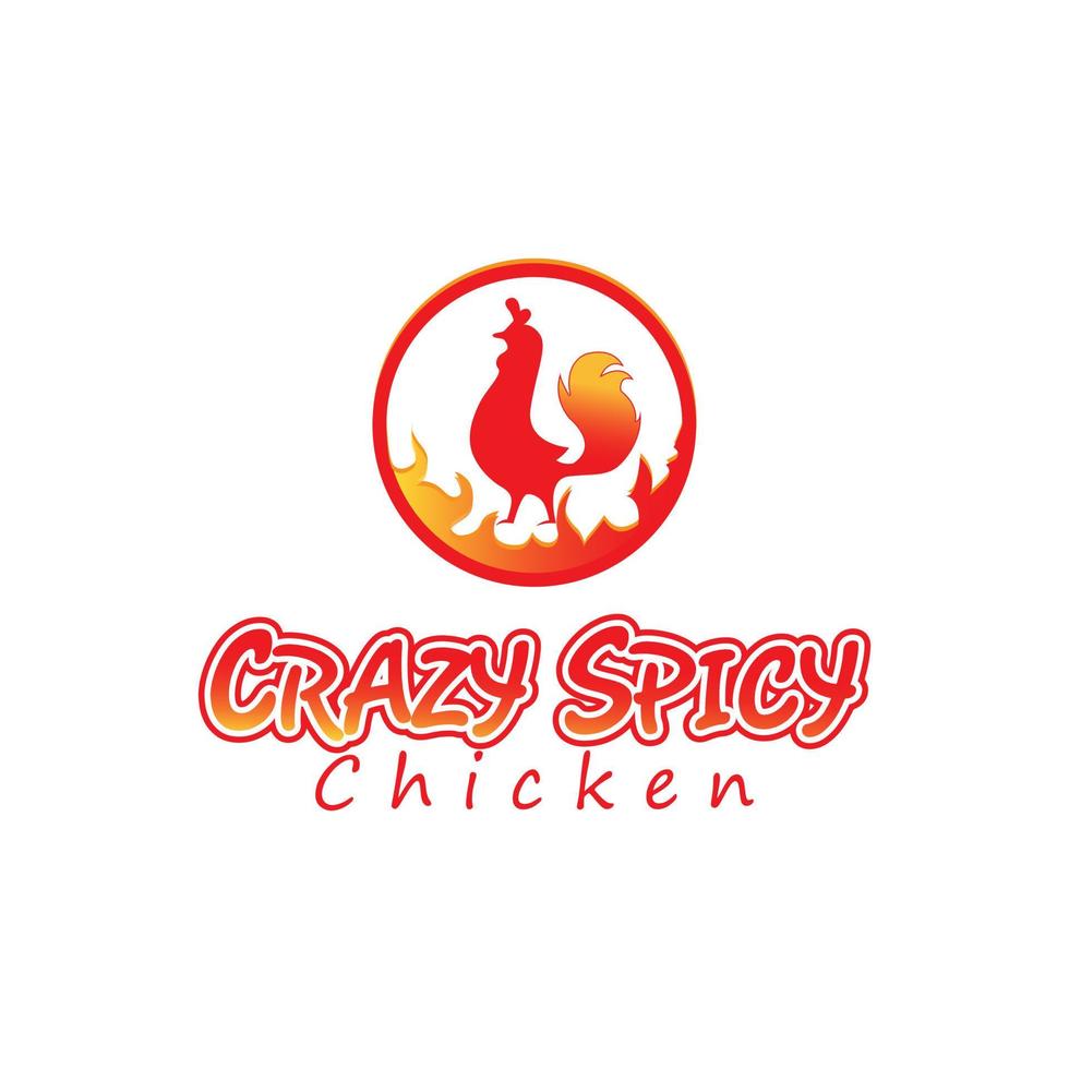 Crazy spicy chicken logo, Logo Fried Chicken Restaurant Stock Illustration vector