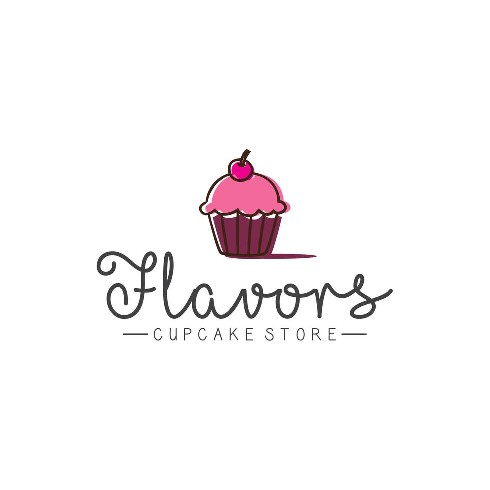 inspiración para el diseño del logotipo de la tienda de cupcakes vector