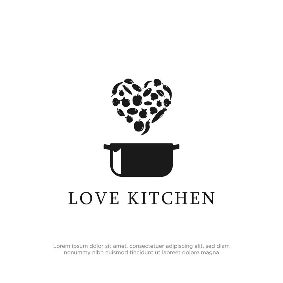 logo Cocinando amor valores vector, amor cocina logo diseño inspiración vector