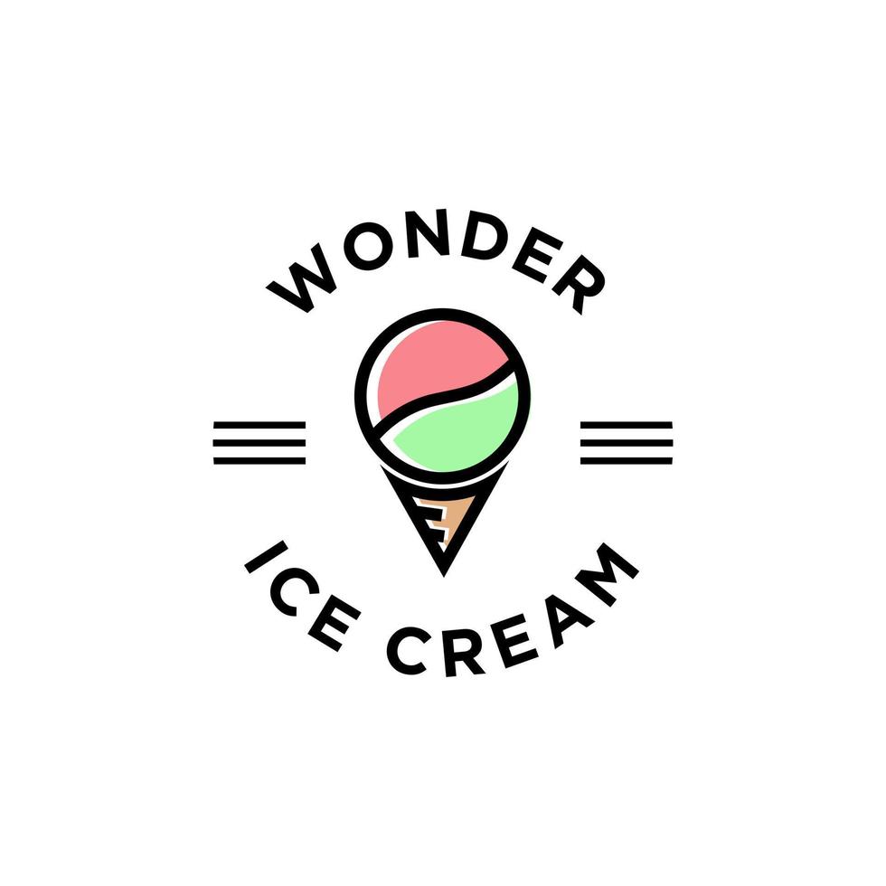 Delicious ice cream logo design, beautiful logo for your ice cream store vector
