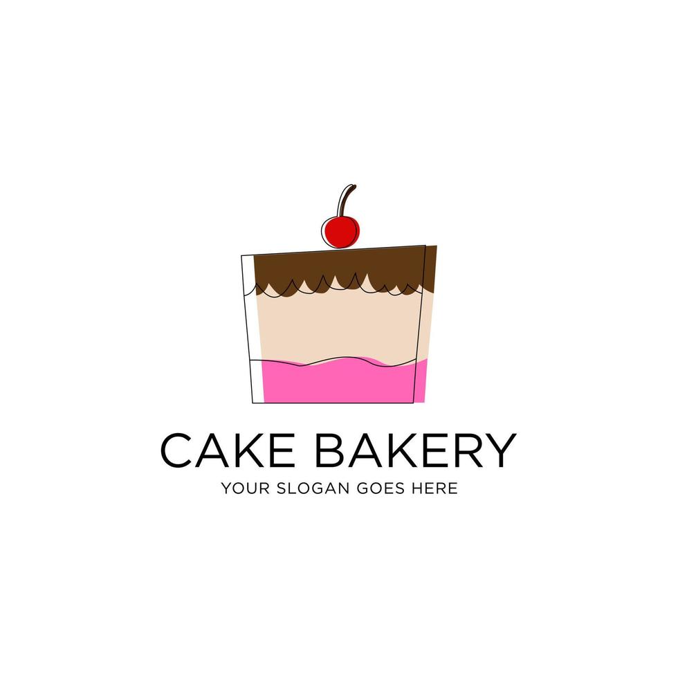 cake bakery logo template design,bakery shop logo Premium Vector