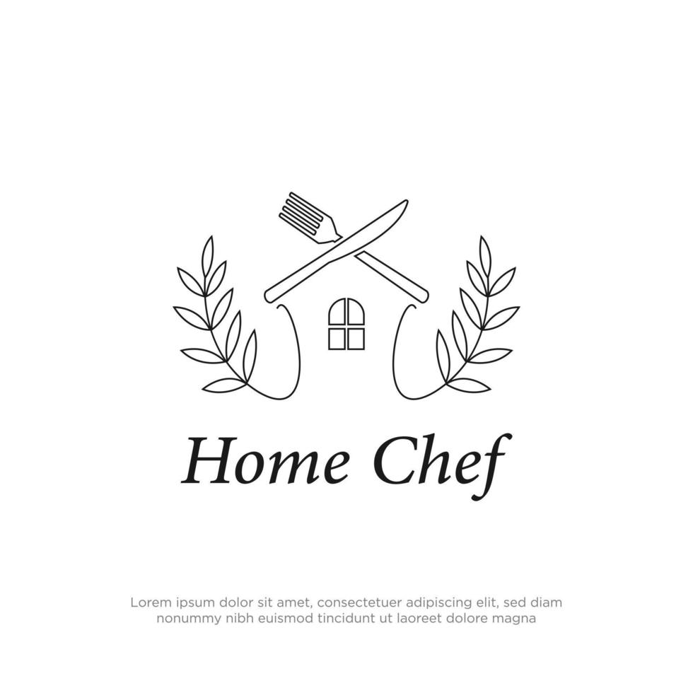 hogar cocinero logo diseño con rústico estilo, Cocinando en hogar vector conjunto inspiración