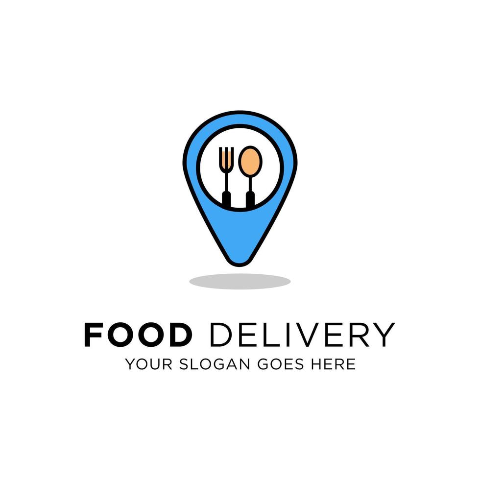 moderno comida entrega logo diseños, en línea comida compras vector ilustración