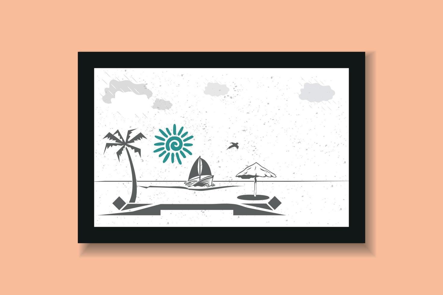 Wall illustration and digital art Frame design vector