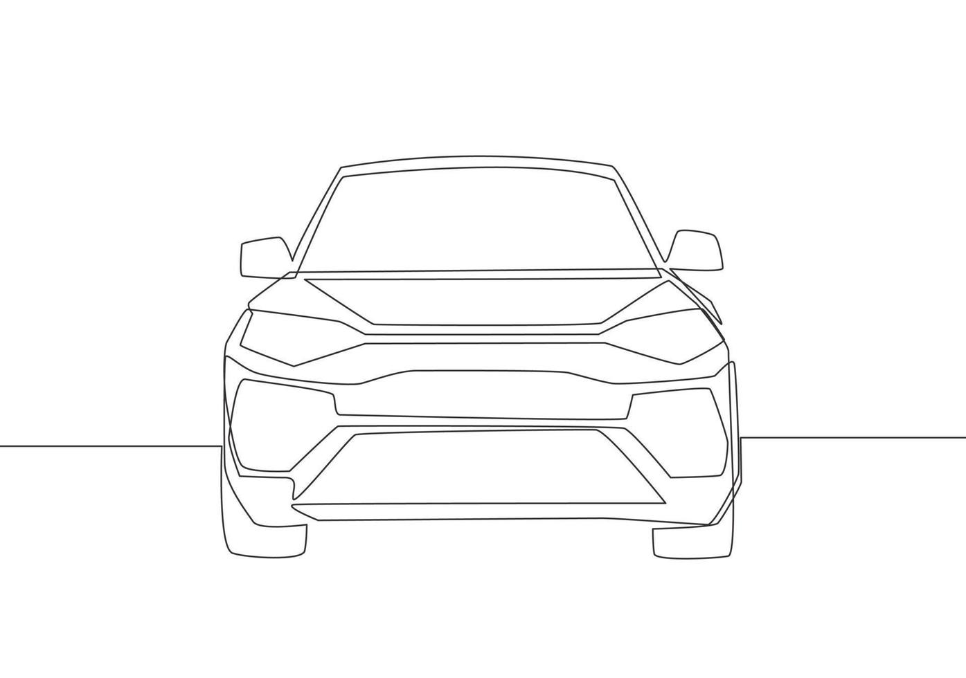 Line Art Mpv Car Vector Front View, Car Drawing, Car Sketch, Line Art PNG  and Vector with Transparent Background for Free Download