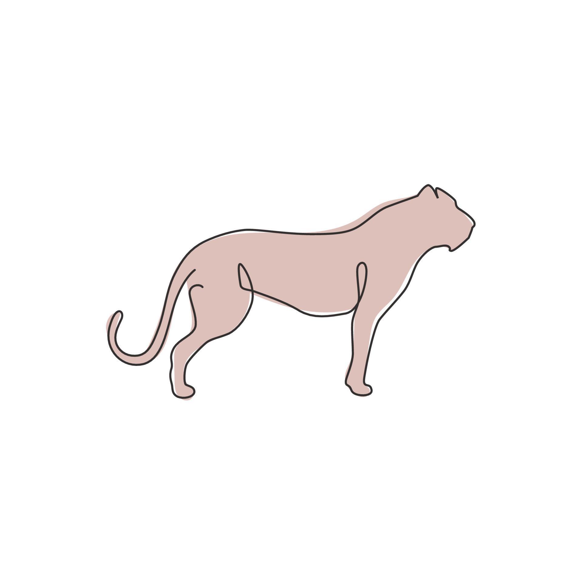 One continuous line drawing of dangerous cheetah for business logo