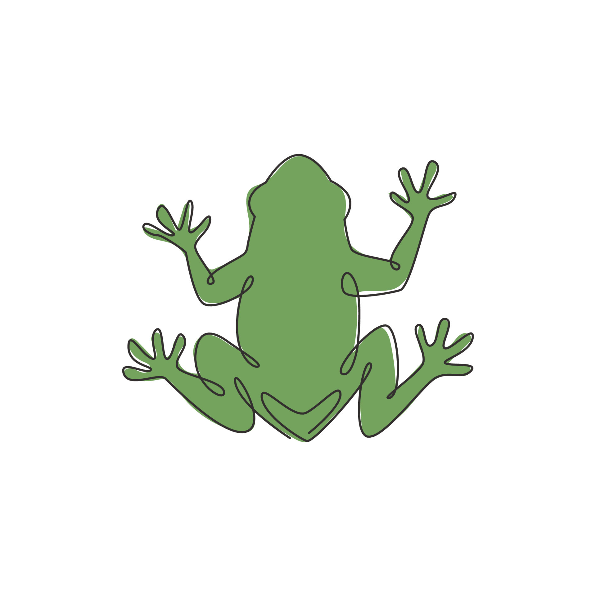 One continuous line drawing of funny frog for kids toy logo identity ...