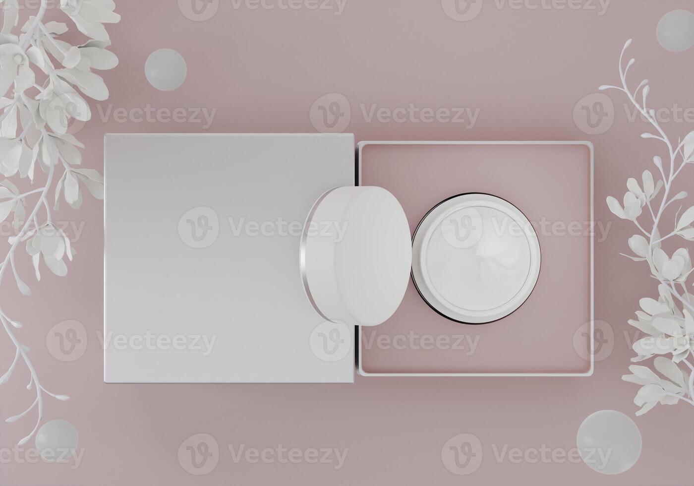 skin cream on a bright background with decorations photo