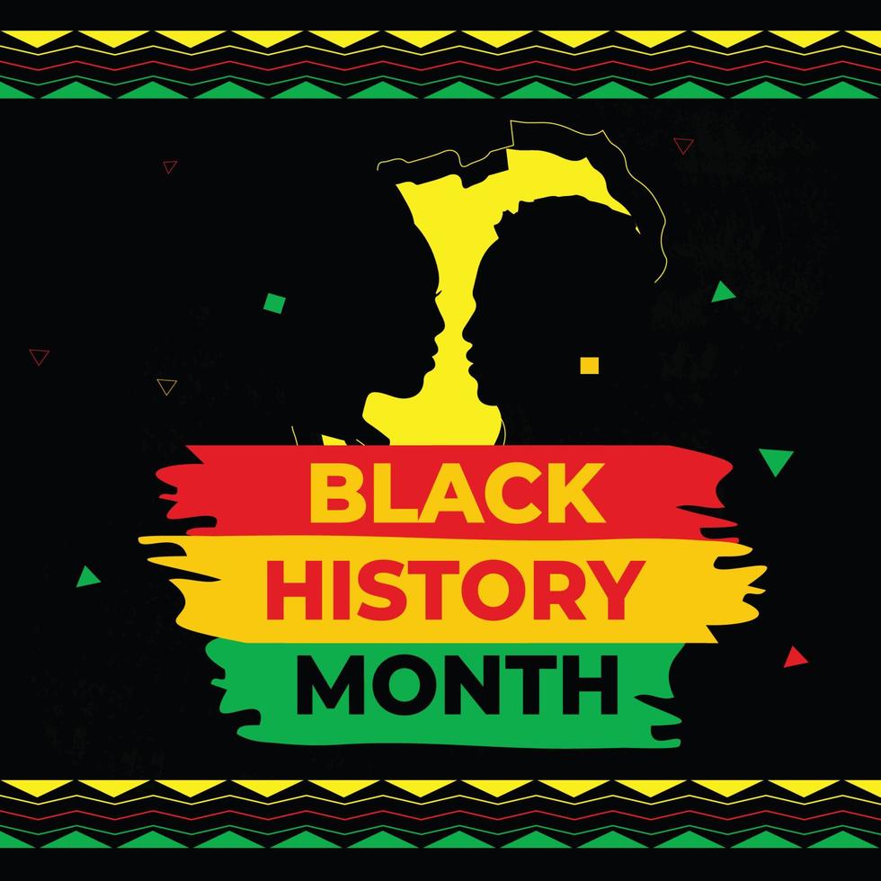 Black History Month Modern Social Media Post Design Template vector
