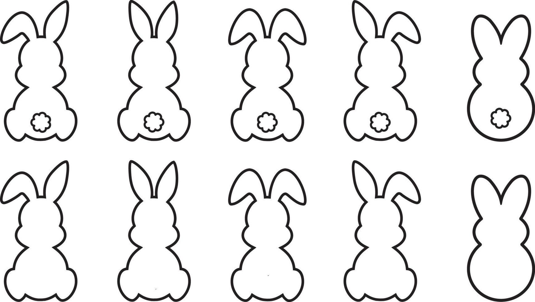 Outline Bunny Svg Easter Bunny Shape Svg, Png, Eps, Dxf vector