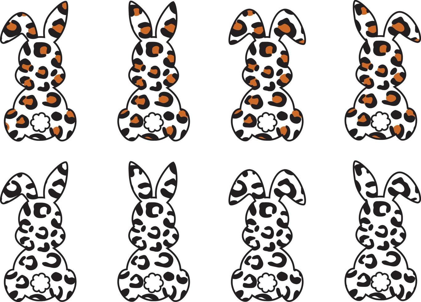 Leopard Bunny Svg, Buffalo Plaid Bunny svg, Easter Plaid Bunny svg, png, eps, dxf vector