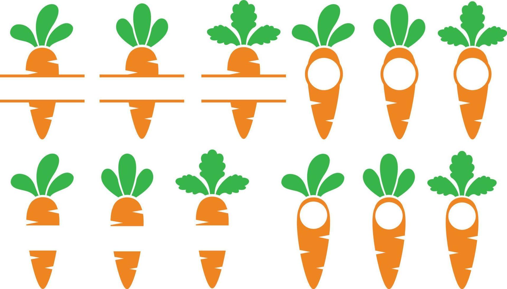 Carrot Svg, carrot monogram Svg, Carrot Split Monogram Svg, Png, Eps, Dxf. vector