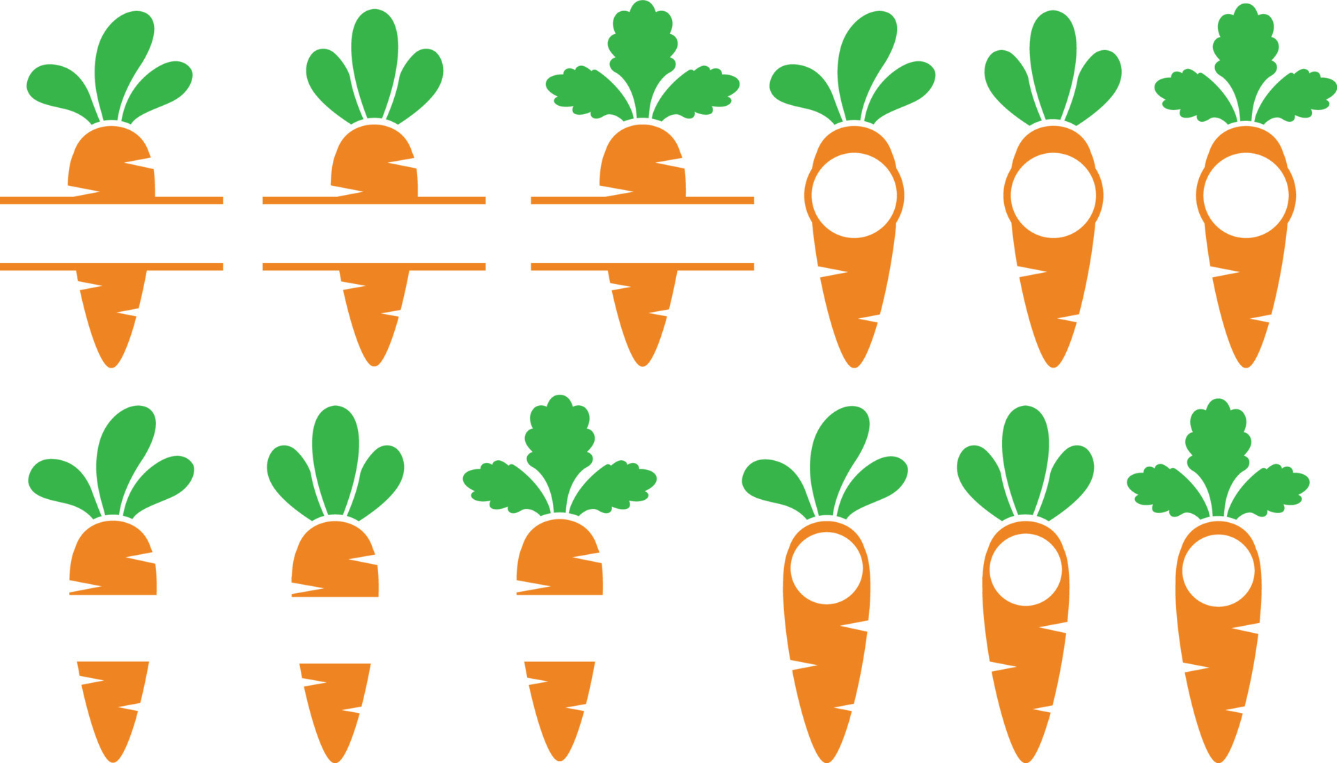 Carrot Svg, carrot monogram Svg, Carrot Split Monogram Svg, Png, Eps