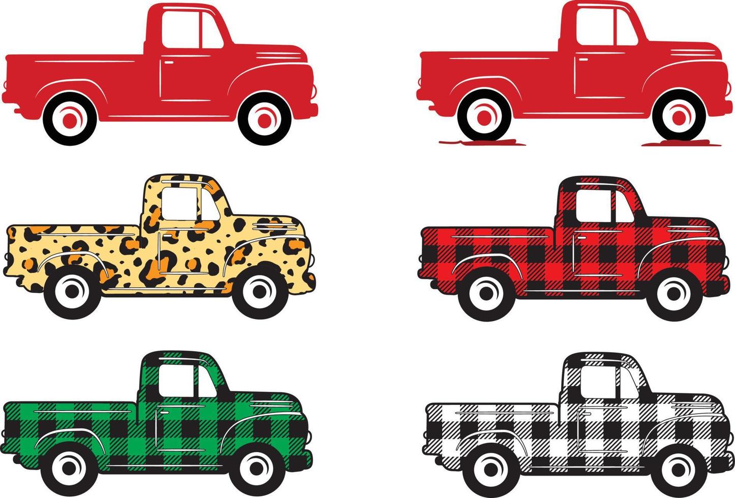 Farm Truck Svg, Leopard Truck Svg, Buffalo Plaid Truck svg, Red Truck Svg, Png, Eps, Dxf vector