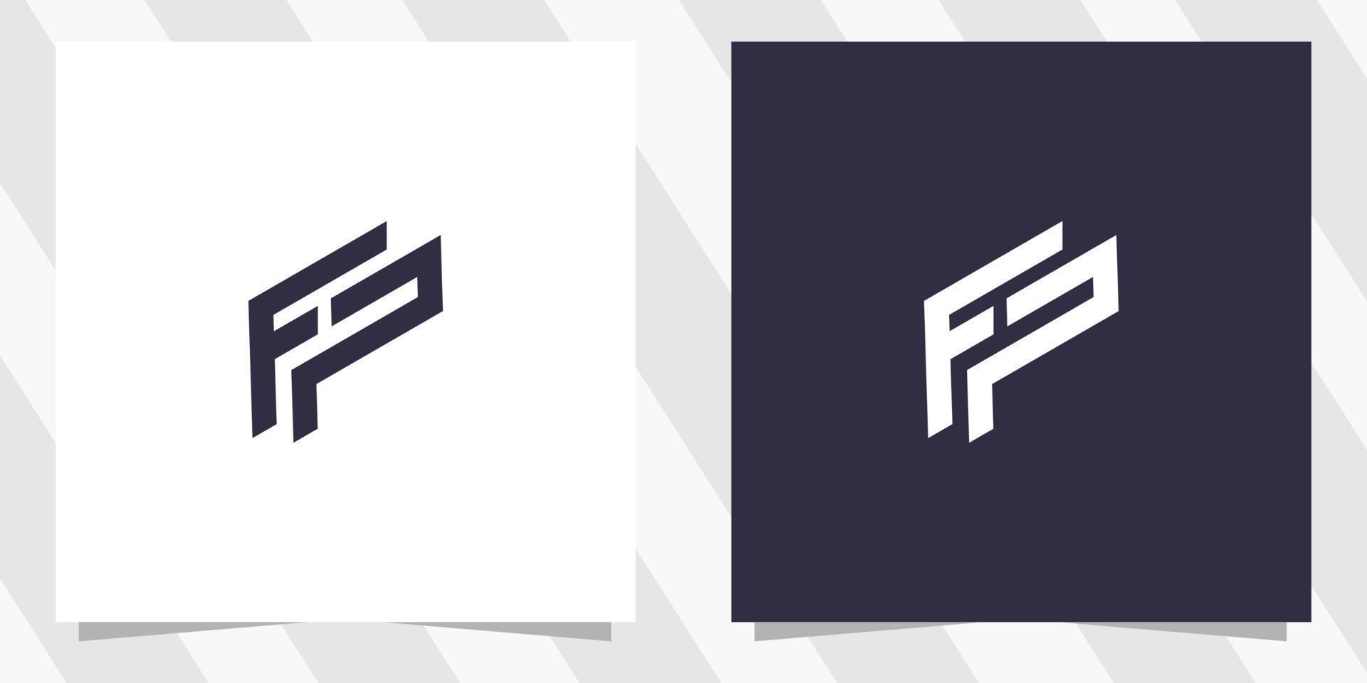 letra fp pf logo diseño vector