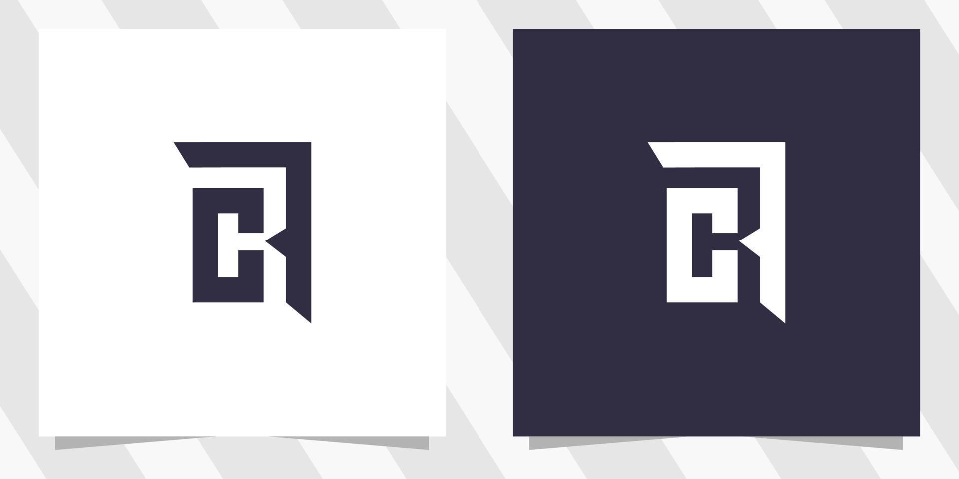 letra cr rc logo diseño vector