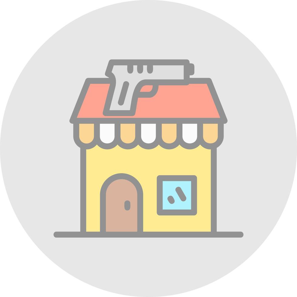 Gun Shop Vector Icon Design