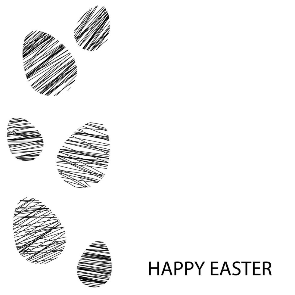 Easter card. Easter eggs with different lines isolated on white background.Holiday decoration for easter holiday. Easter card, banner, wallpaper. Vector illustration