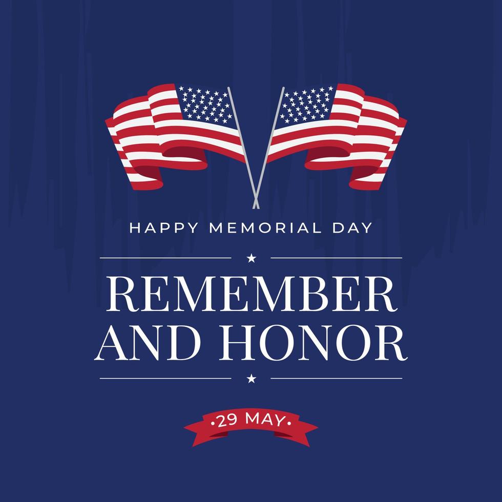 United States Memorial Day Banner design template vector