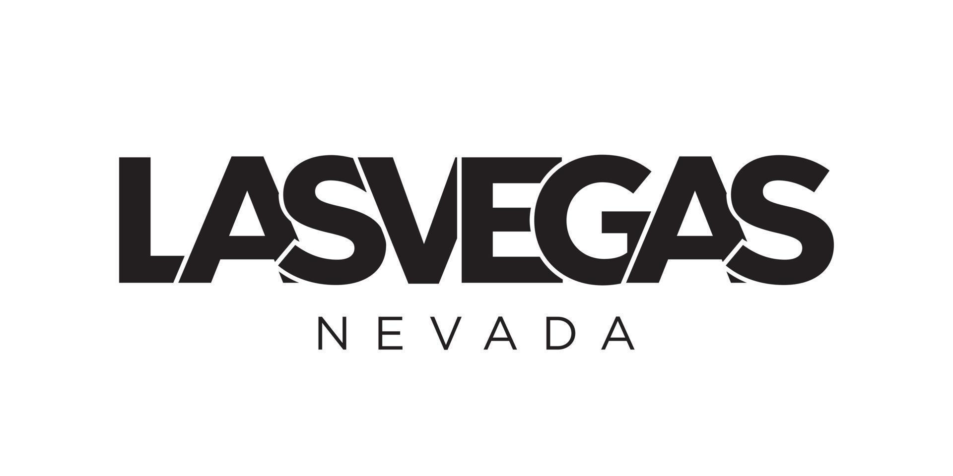 las vegas, nevada, diseño de eslogan tipográfico de estados unidos. logotipo de América con letras gráficas de la ciudad para impresión y web. vector