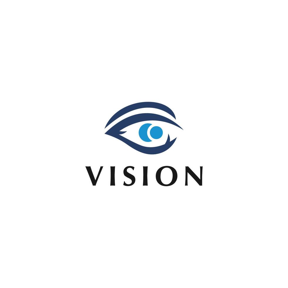 Vision logo concept. Flat line eye icon design template. vector