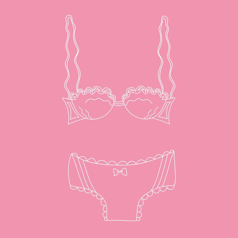Illustration of lacy romantic lingerie on a pink background vector