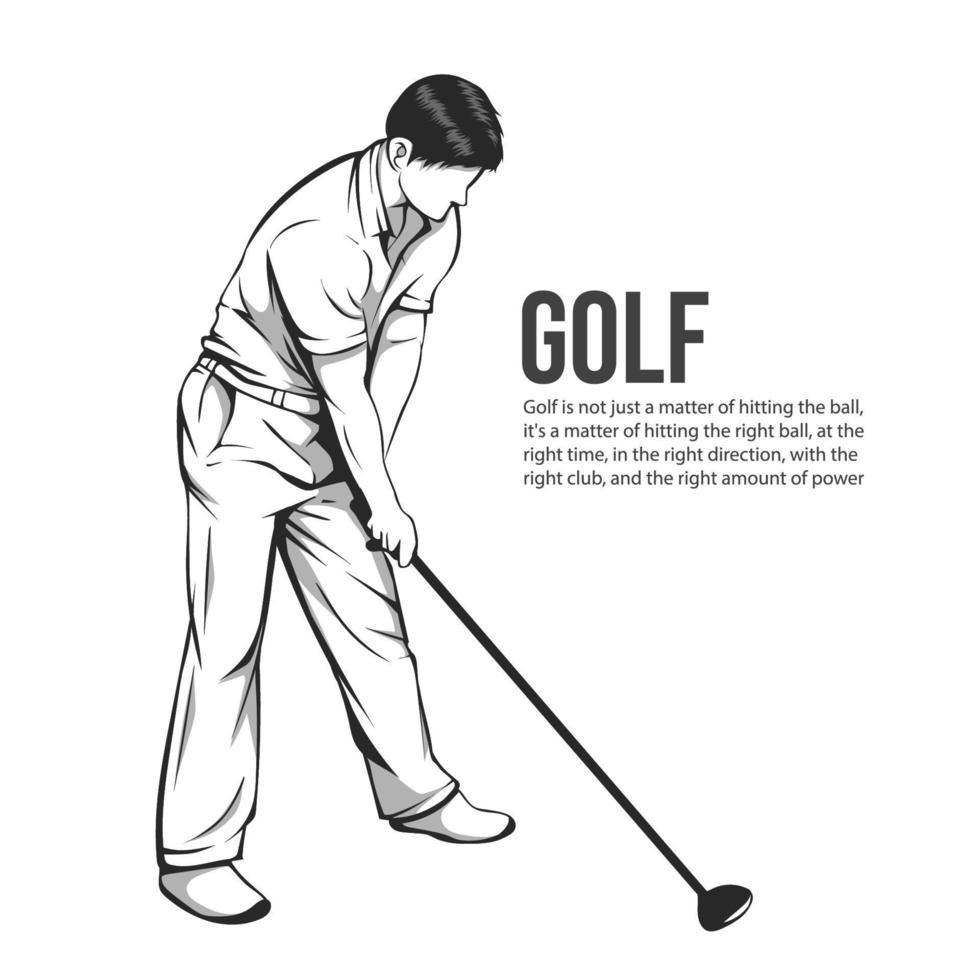 The vector of golf player. Comic style