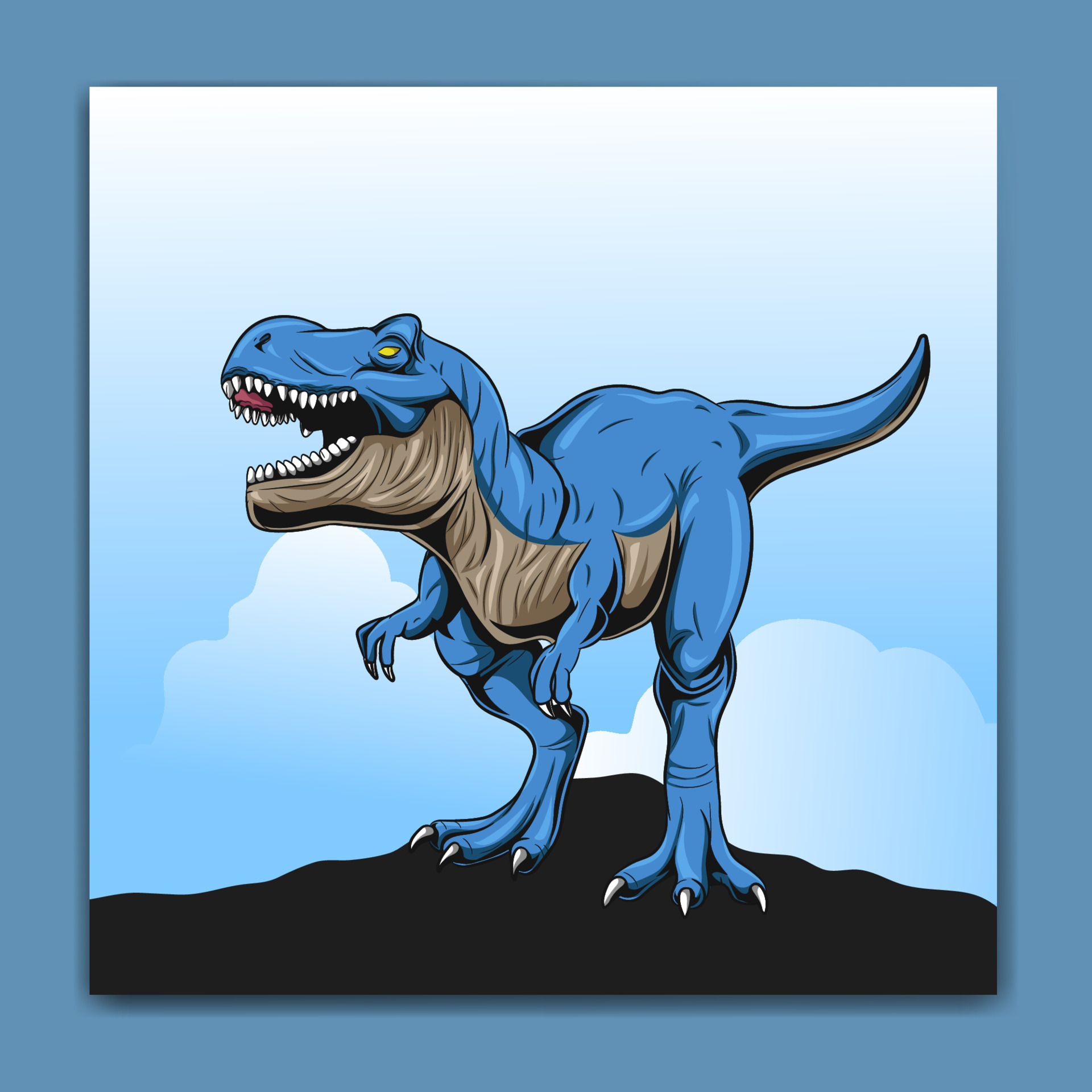 Tyrannosaurus rex dinosaur cartoon character 6034394 Vector Art at