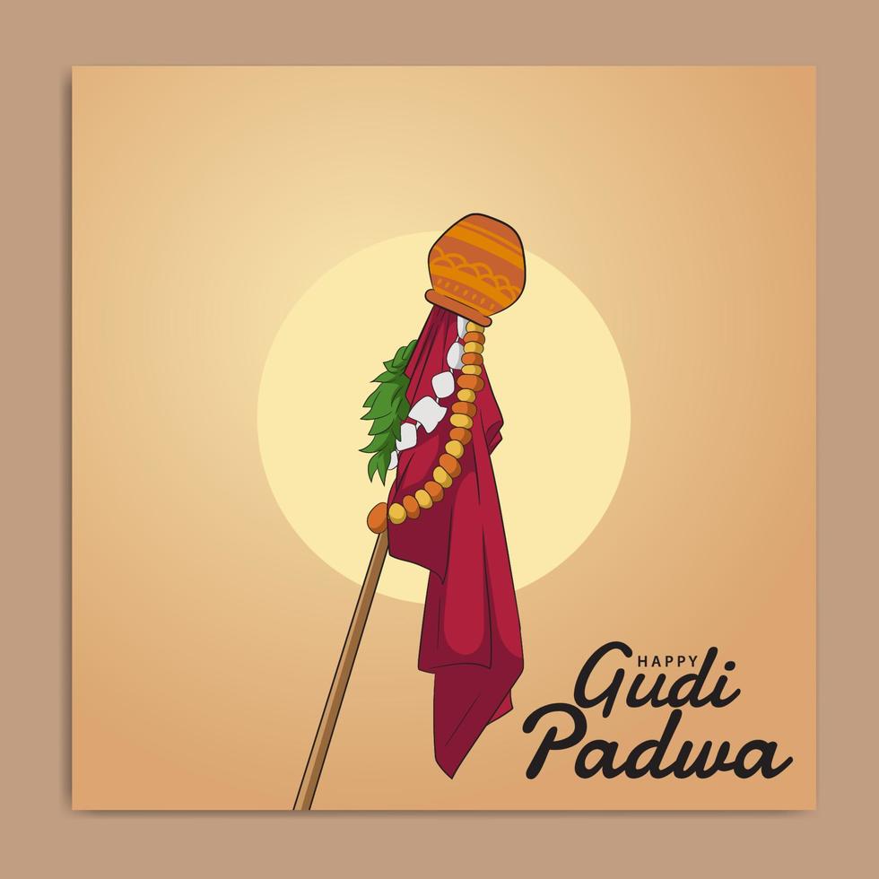 Happy Gudi Padwa Festival Greeting Background vector