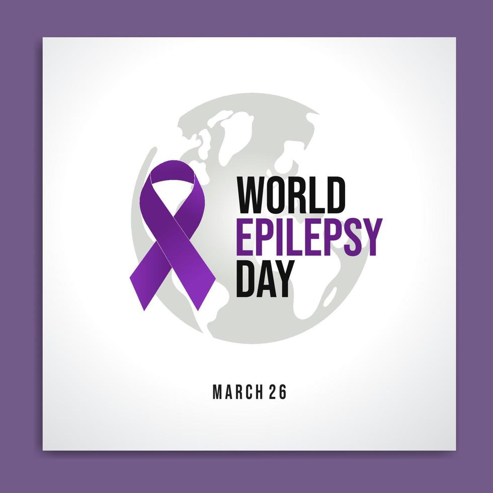 World epilepsy day. Purple ribbon vector